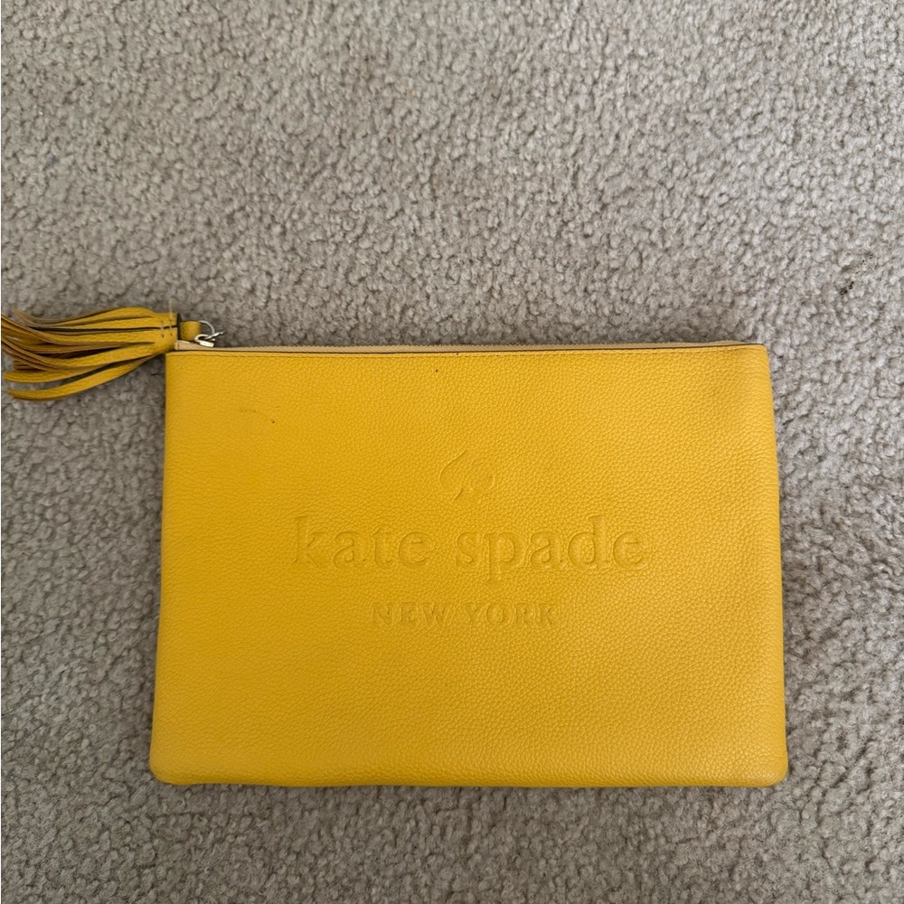 Kate Spade New York Yellow Tassel Pouch/Clutch 💛